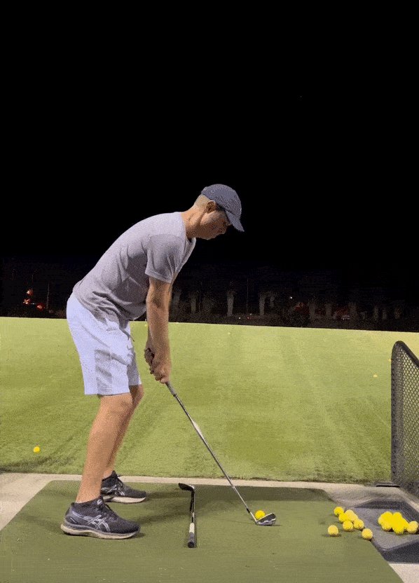 Mark Odenthal working on setup fundamentals at a night practice session
